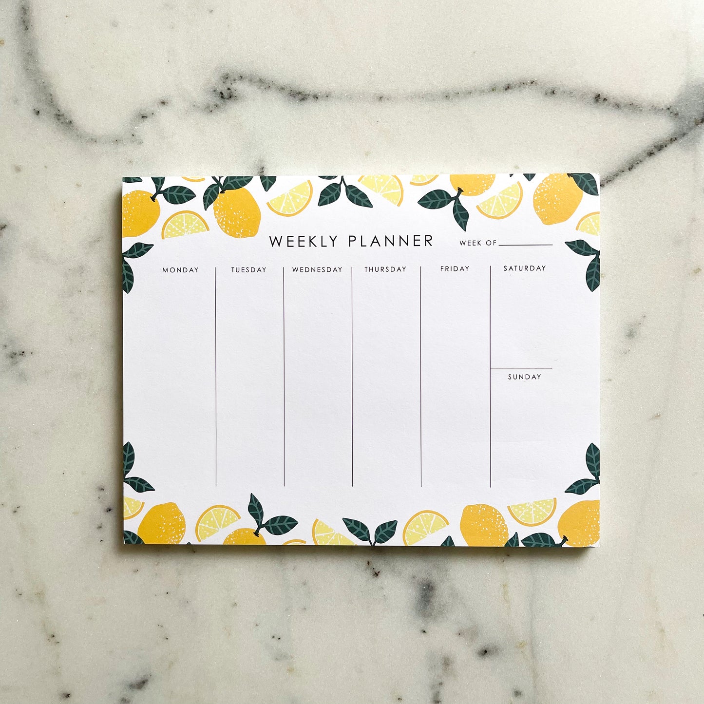 Weekly Desktop Planner Pad • 52 Tear Off Sheets • Lemons