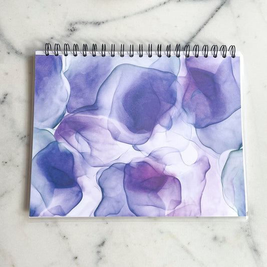 Weekly Planner • Top Spiral • 8.5" x 11" • Purple Watercolor