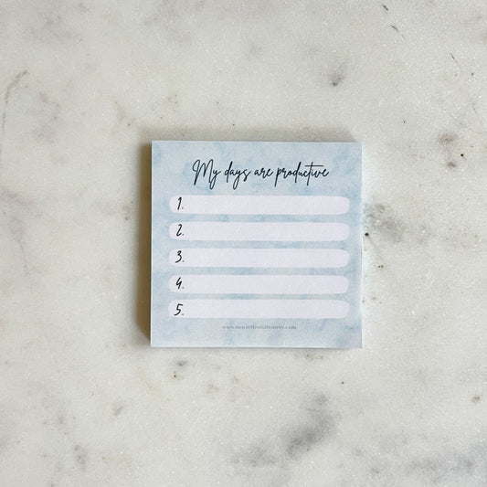 Sticky Notes • Top 5 Priorities • Productivity Affirmation