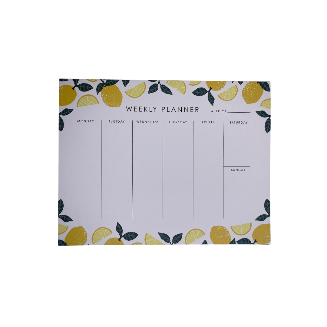 Weekly Desktop Planner Pad • 52 Tear Off Sheets • Lemons