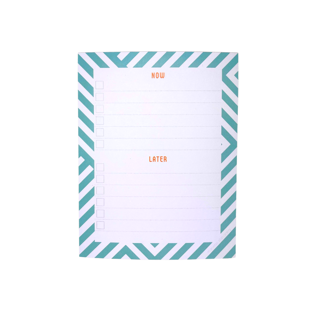 Now & Later Planning Pad • 5.5" x 4.25" Notepad • 50 Sheets • Aqua