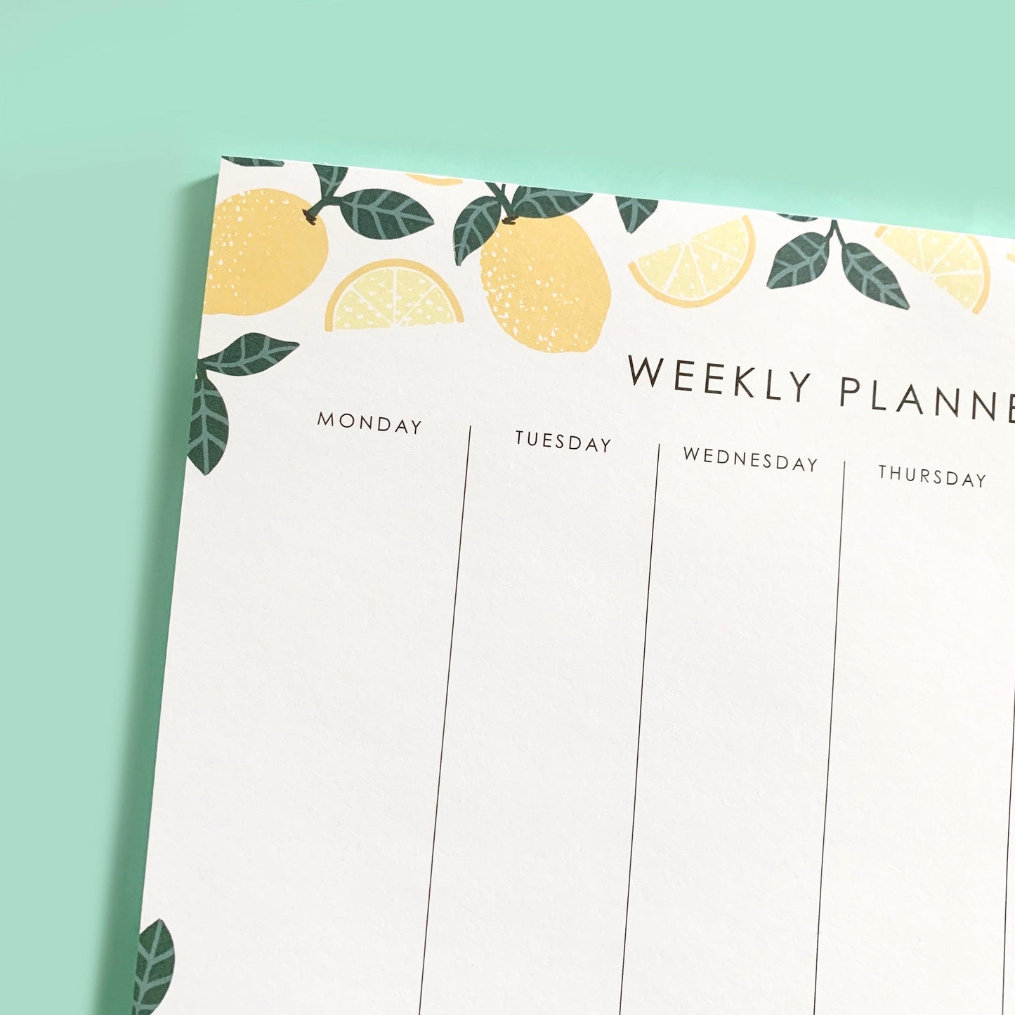 Weekly Desktop Planner Pad • 52 Tear Off Sheets • Lemons