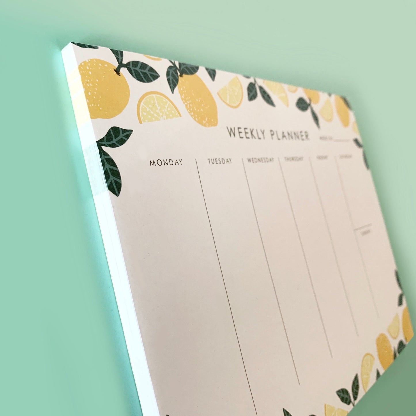 Weekly Desktop Planner Pad • 52 Tear Off Sheets • Lemons