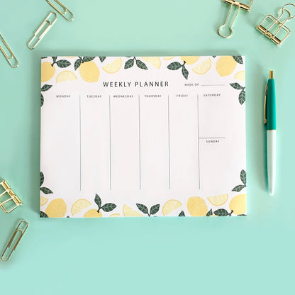 Weekly Desktop Planner Pad • 52 Tear Off Sheets • Lemons