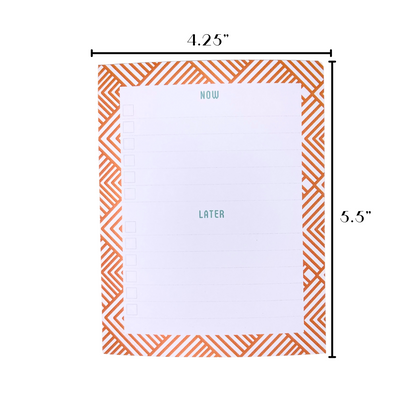 Now & Later Planning Pad • 5.5" x 4.25" Notepad • 50 Sheets • Coral